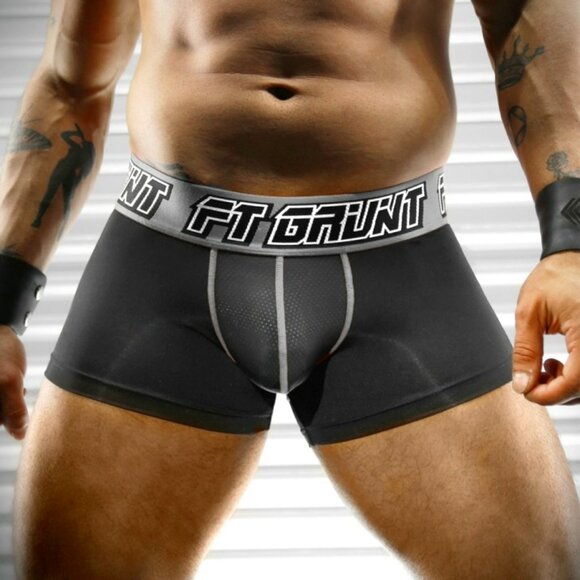 FORT TROFF Size XXL Grunt Corp Mesh Boxer Brief/Trunks - Black/Gray/White… - Picture 12 of 14